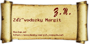 Závodszky Margit névjegykártya