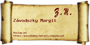Závodszky Margit névjegykártya