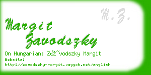 margit zavodszky business card